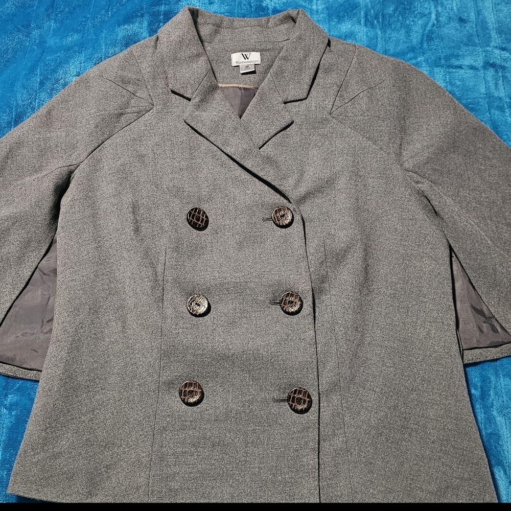 Worthington Gray Double-Breasted Pea Coat